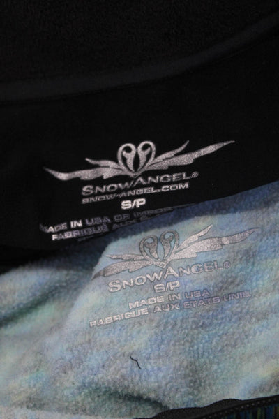 Snow Angel Womens 1/2 Zip Fleece Pullover Tops Multicolor Black Size L Lot 2