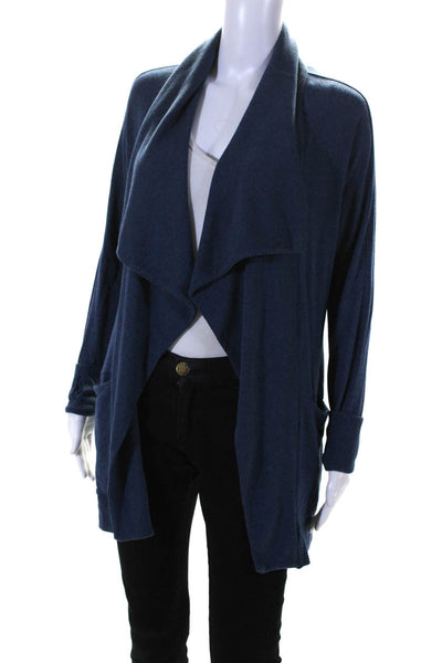 Athleta Womens Long Open Front Waterfall Cardigan Sweater Blue Size Extra Small