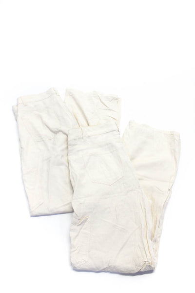 Lioness Womens Mid Rise Wide Leg Cargo Carpenter Pants Ivory Size Small Lot 2