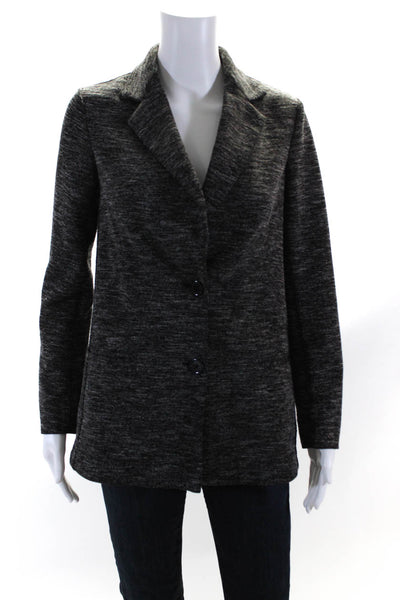 Sisley Women's Knot Two-Button Notched Collar V-Neck Cardigan Gray Size 2