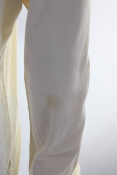 Ralph Lauren Women's Long Sleeve Ruffle Trim V-Neck Blouse Beige Size M