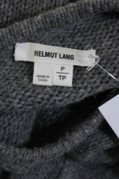 Helmut Lang Womens Knit Long Sleeved Round Neck Pullover Sweater Gray Size P