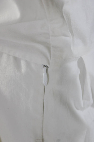 Brunello Cucinelli Womens White Cotton Tie Front Sleeveless Shift Dress Size M