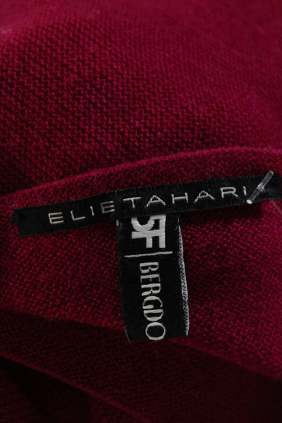 Elie Tahari Womens Merino Wool Knit Boat Neck Long Sleeve Sweater Pink Size XS