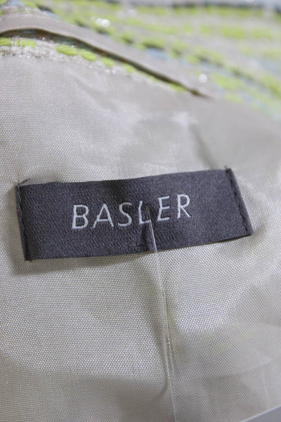 BASLER Womens Metallic Tweed Unlined Blazer Jacket Blue Green Size IT 42