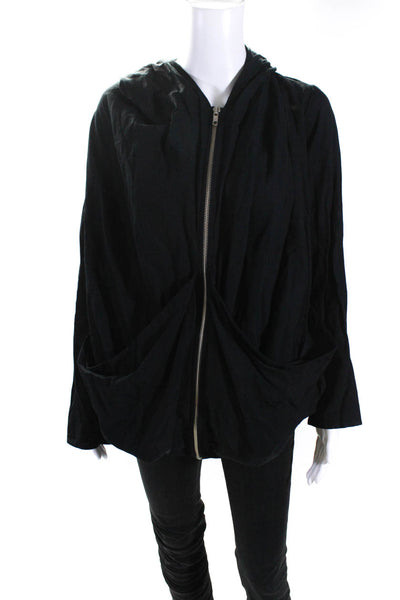 Uma Raquel Davidowicz Womens Oversize Hooded Full Zip Jacket Black Size XS