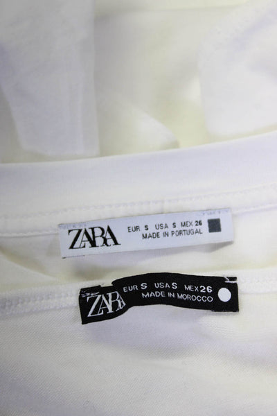 Zara Womens Blouses Tops Tees White Size S Lot 2w