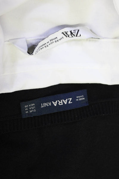 Zara Womens Blouse Tops Sweater Cardigan White Size XS M Lot 2