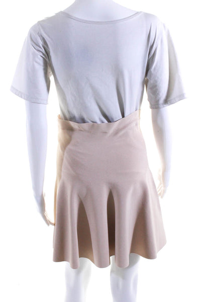 BCBG Max Azria Womens Knit High Rise A-Line Pull On Skirt Beige Size M