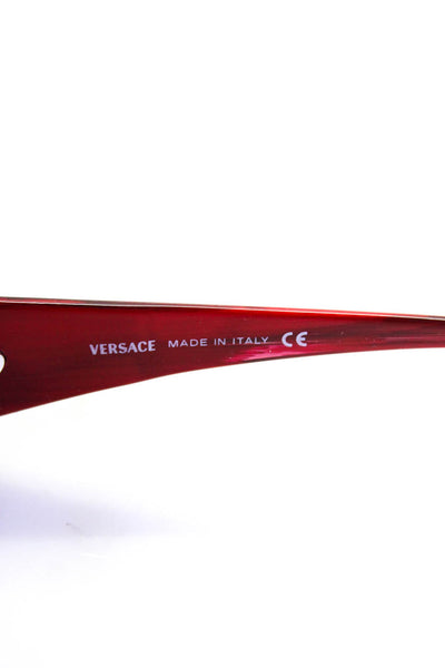 Versace Womens Rectangular Frame Eyeglasses Reading Glasses Red