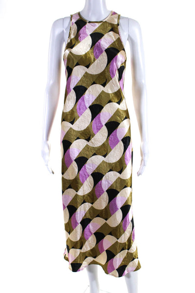 House of Harlow 1960 Womens Geometric Print Maxi Dress Multi Colored Size Small