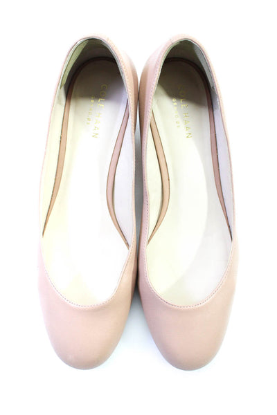 Cole Haan Grand.OS Womens Leather Round Toe Pumps Beige Size 7 B