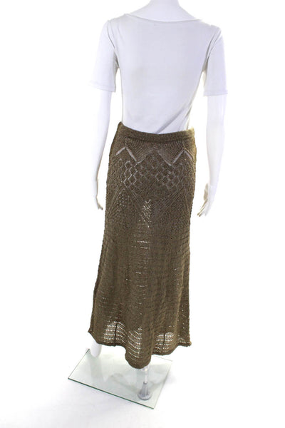 Tularosa Womens Drawstring Waist A Line Maxi Skirt Brown Size Extra Small