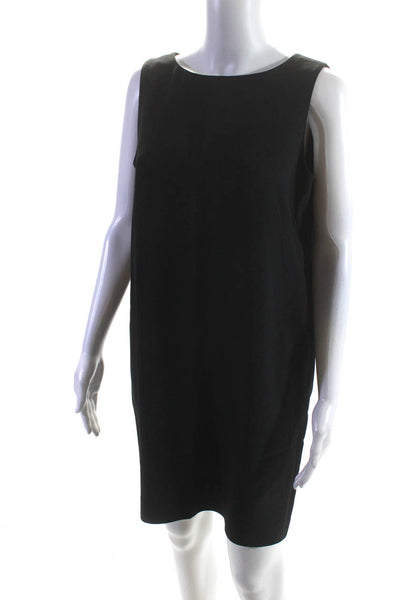 Jaeger Womens Crew Neck Sleeveless Short Shift Dress Black Size 10