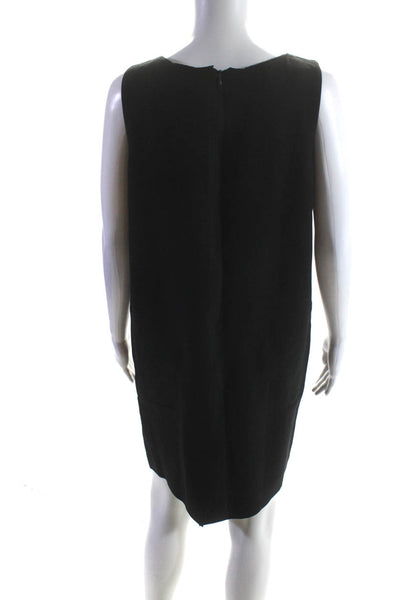 Jaeger Womens Crew Neck Sleeveless Short Shift Dress Black Size 10