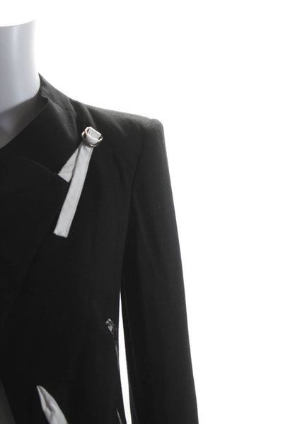 Helmut Lang For Intermix Women's Collar Long Sleeves Crop Jacket Black Size 0