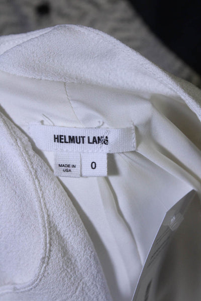 Helmut Lang Women's Open Front Long Sleeves Cropped Jacket White Size 0