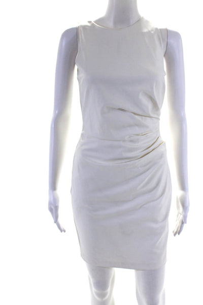 Bailey 44 Womens Faux Leather High Neck Side Gathered Bodycon Dress White Size S