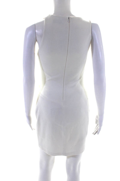 Bailey 44 Womens Faux Leather High Neck Side Gathered Bodycon Dress White Size S