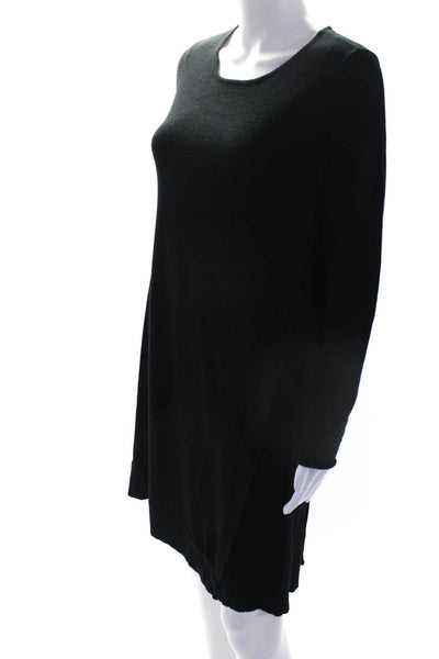 Eileen Fisher Women's Round Neck Long Sleeves Mini Sweater Dress Black Size XS
