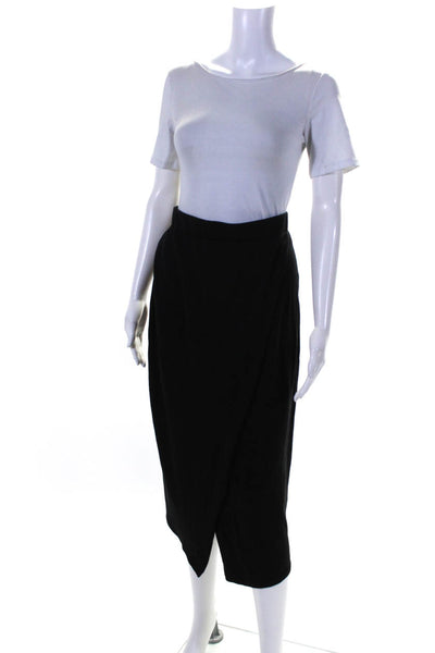 Vince Women Solid Black Cotton Layered Pull On Knit Maxi Skirt Size M