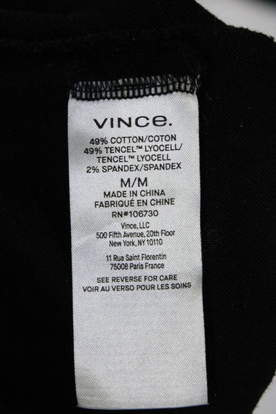Vince Women Solid Black Cotton Layered Pull On Knit Maxi Skirt Size M