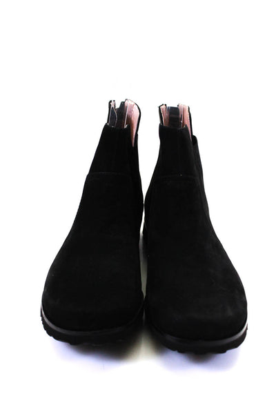 Taryn Rose Womens Soft Nubuck Round Toe Zip Up Ankle Boots Black Size 8.5M