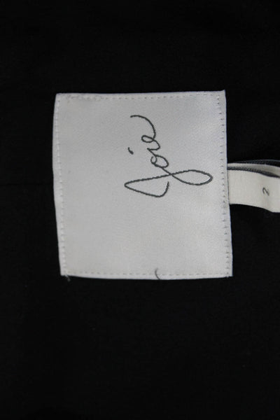 Joie Womens Velvet Collared Open Front Long Sleeve Jacket Blazer Black Size 2