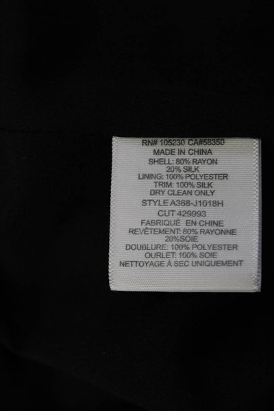 Joie Womens Velvet Collared Open Front Long Sleeve Jacket Blazer Black Size 2