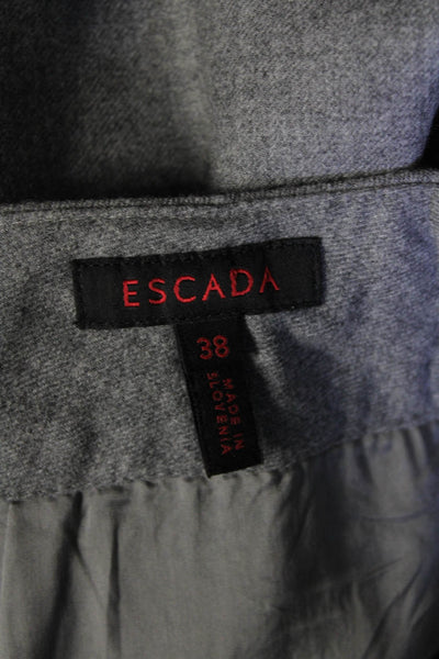 Escada Womens Creased Straight Leg Dress Pants Gray Wool Size EUR 38