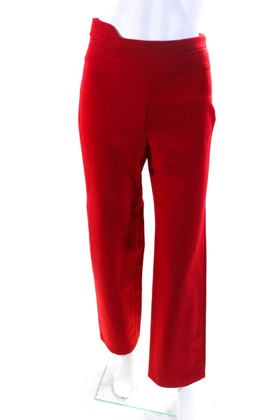 Commission Womens Two Pocket High-Rise Straight Leg Dress Trousers Red Size 2
