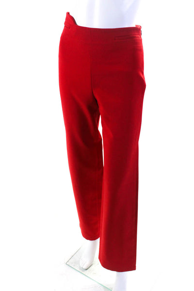 Commission Womens Two Pocket High-Rise Straight Leg Dress Trousers Red Size 2