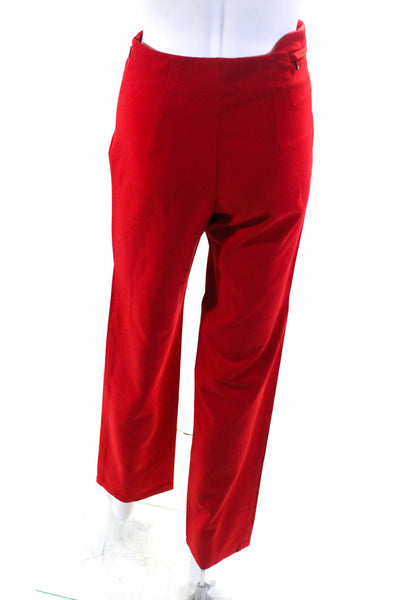 Commission Womens Two Pocket High-Rise Straight Leg Dress Trousers Red Size 2