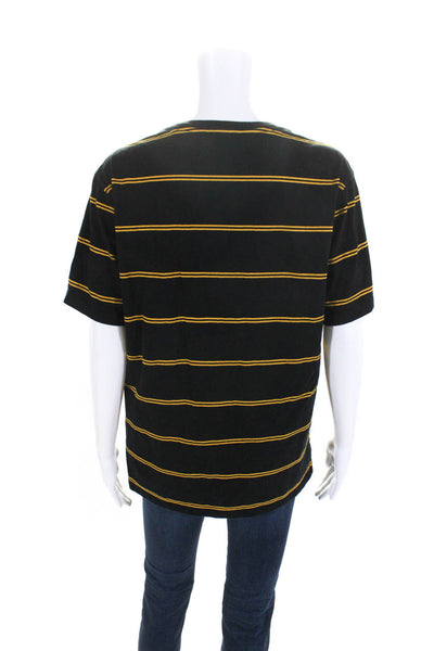 The Kooples Unisex Adults Cotton Striped Crew Neck T-Shirt Top Black Size M