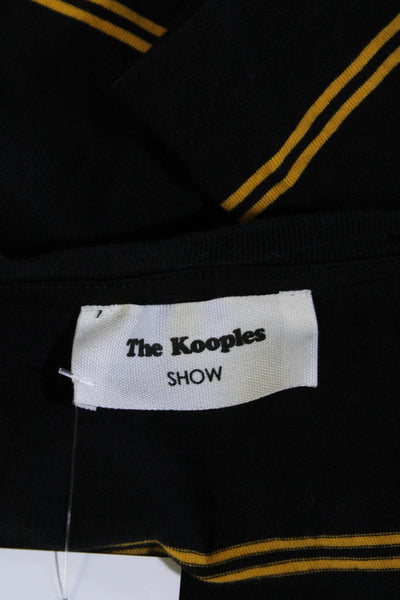 The Kooples Unisex Adults Cotton Striped Crew Neck T-Shirt Top Black Size M