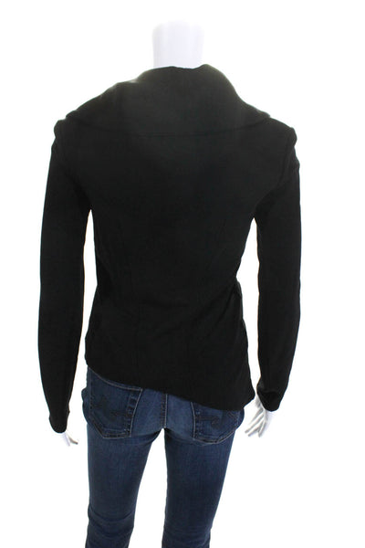 Helmut Lang Womens Collared Asymmetrical Long Sleeve Zip Up Jacket Black Size S