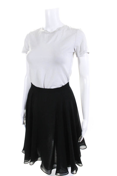 Adrianna Papell Womens Crepe High Rise Zip Up A-Line Short Skirt Black Size 4P