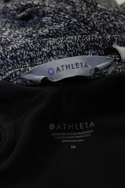 Athleta Womens Athletic Round Neck Tank Top Sweater Black Gray Size M Lot 2