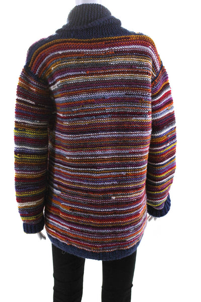 Frantic Andrea Venturini Womens Thick Knit Sweater Jacket Multicolor Medium