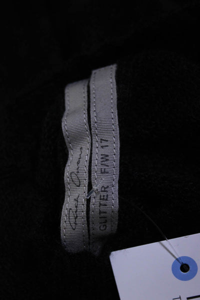 Rick Owens Womens Glitter FW 17 Loose Knit Mock Neck Tunic Sweater Black Medium