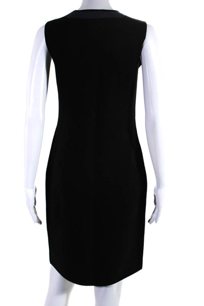 Vince Women's Round Neck Sleeveless A-Line Bodycon Mini Dress Black Size M