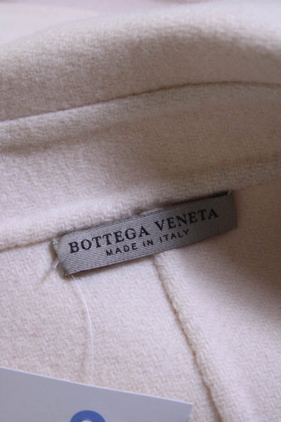 Bottega Veneta Womens Wool Blend Collared Snap Closure Coat Peach Size 44