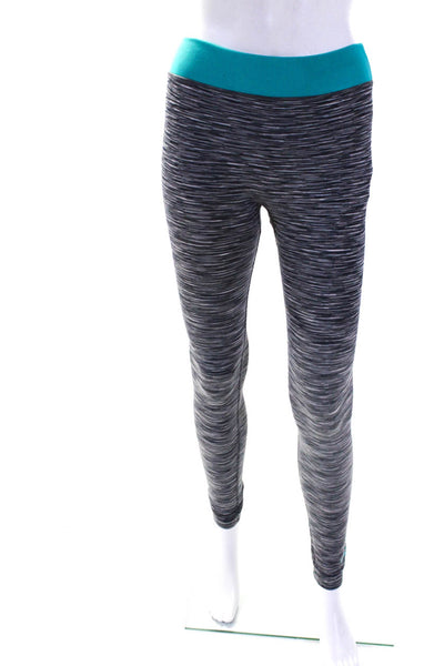 Adidas by Stella McCartney Womens Stretch Striped High Rise Leggings Gray Size M