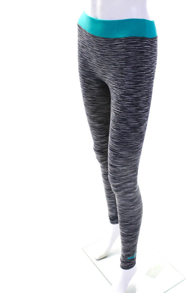 Adidas by Stella McCartney Womens Stretch Striped High Rise Leggings Gray Size M