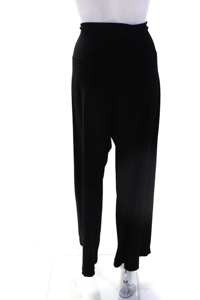 KAMALIKULTURExNorman Kamali Womens Stretch High Rise Wide Leg Pants Black 32 in