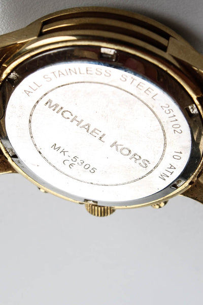 Michael Kors Womens Stainless Steel Dold Tone Runway Chronograph Wrist Watch