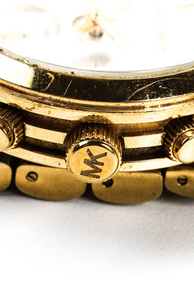 Michael Kors Womens Stainless Steel Dold Tone Runway Chronograph Wrist Watch
