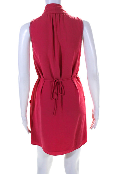 Wilfred Womens Sleeveless V Neck Tie Waist Gathered Blouson Dress Pink Size XS