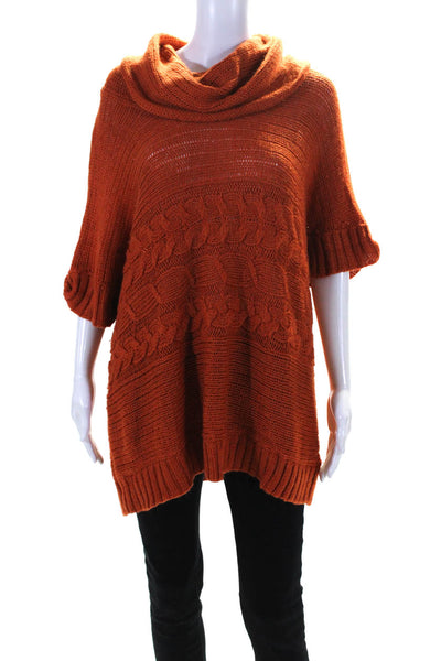 Michael Michael Kors Womens Short Sleeved Turtleneck Sweater Orange Size 2X