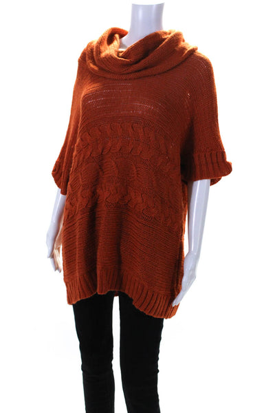 Michael Michael Kors Womens Short Sleeved Turtleneck Sweater Orange Size 2X